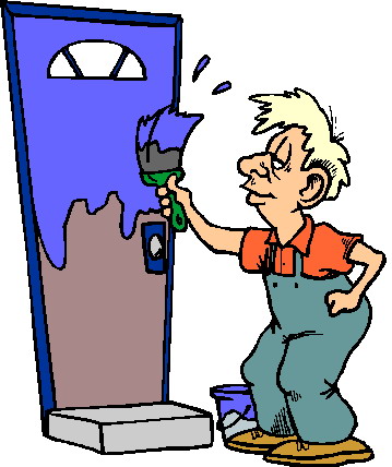 359x428 Man Painting House Clipart