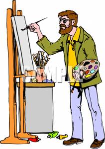 211x300 Picture A Man Leaning In And Painting On Canvas