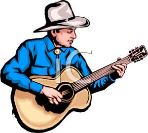 300x270 Country Music Star Playing Guitar Clip Art Image