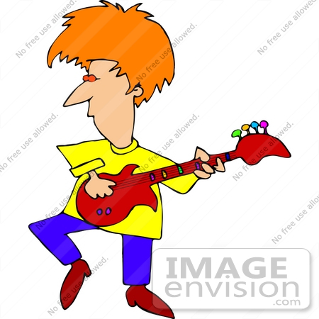 450x450 Red Haired Man Playing A Guitar Clipart