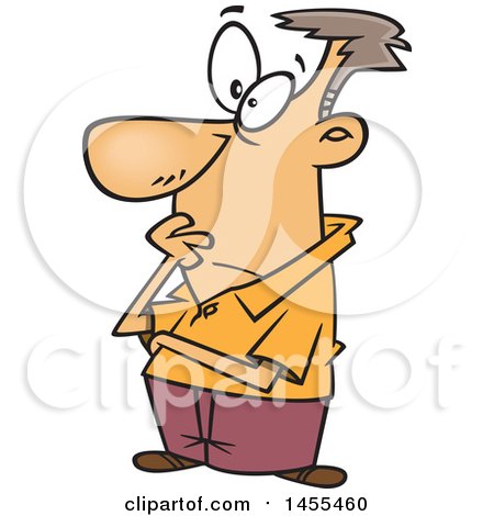 450x470 Clipart Of A Cartoon White Man Thinking And Contemplating
