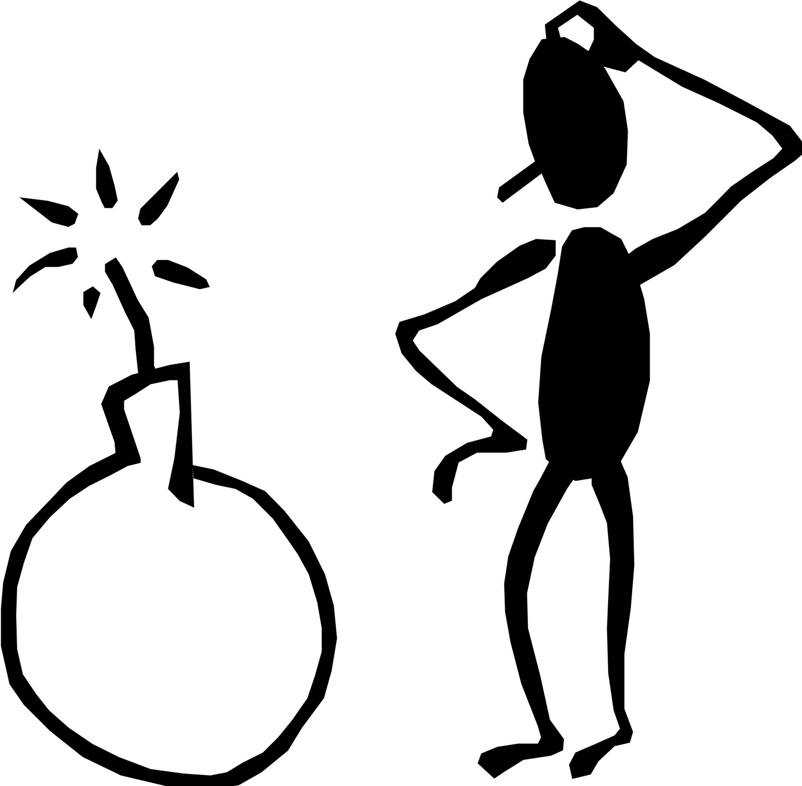 1600x1570 Man Clipart Thinking Stick