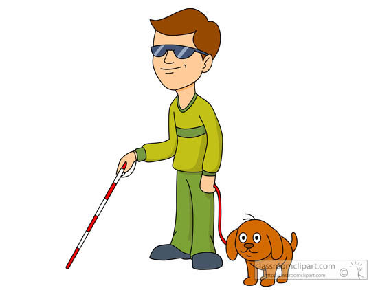 550x422 Health Clipart Blind Man Using Cane With His Dog