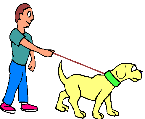 490x402 People Clipart Walking Dog