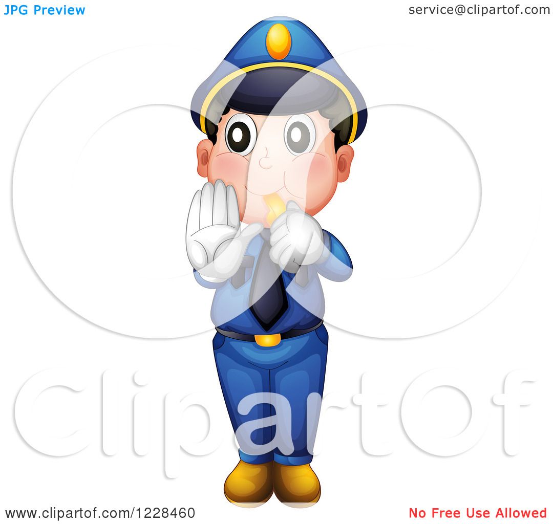 1080x1024 Clipart Of A Police Man Whistling And Holding A Hand Out