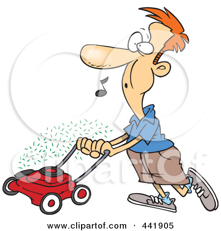 450x470 Lawn Man Weed Eating Clipart