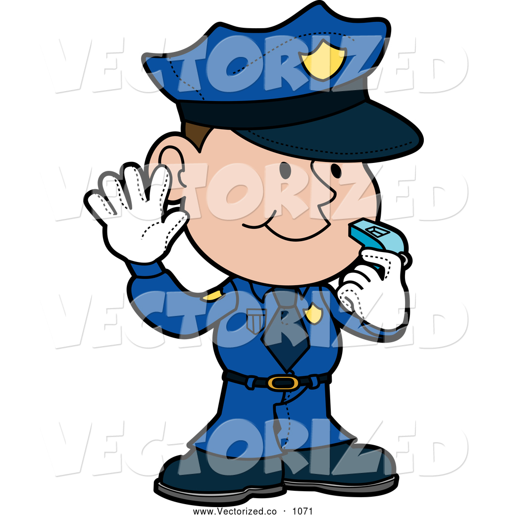 1024x1044 Royalty Free Clipart Of Friendly Male Police Officer Cop In