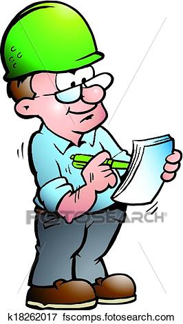 266x470 Clip Art Of Construction Manager K18262017
