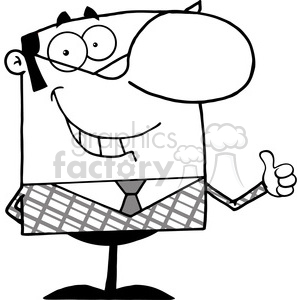 300x300 Royalty Free Clipart Of Smiling Business Manager Showing Thumbs Up