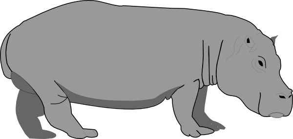600x285 Hippopotamus 4 Clip Art