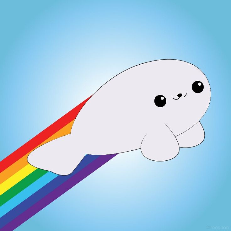 736x736 Manatee Clipart Rainbow