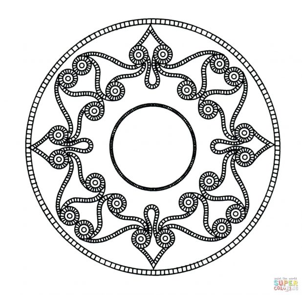 618x604 Skeleton Mandala Coloring Pages 13 Exciting Printable Mandalas