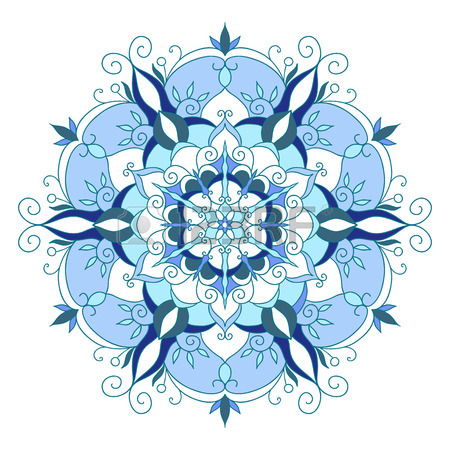 450x450 Vector Ornamental Mandala On Watercolor Background. Perfect Cards