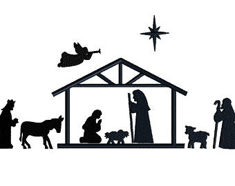 340x270 Christmas Nativity Silhouette Clip Art For Commercial Use
