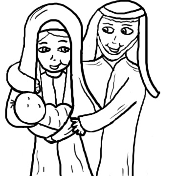 360x360 Nativity Black White Christmas Nativity Clipart Black