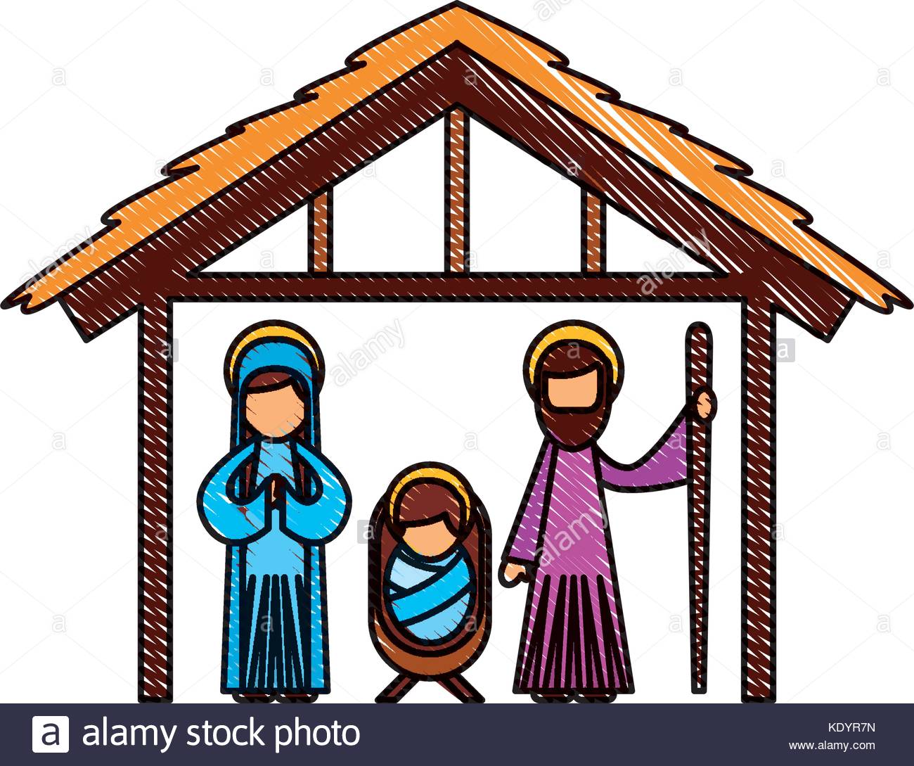 1300x1089 Traditional Family Christmas Manger Scene Baby Jesus Virgin Mary
