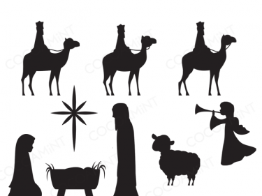 375x281 Away In A Manger Clipart