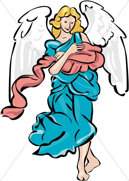 436x612 Nativity Scene With Angel Overhead Nativity Clipart