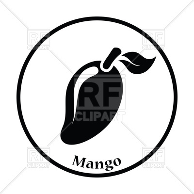 400x400 Thin Circle Design Icon Of Mango Royalty Free Vector Clip Art