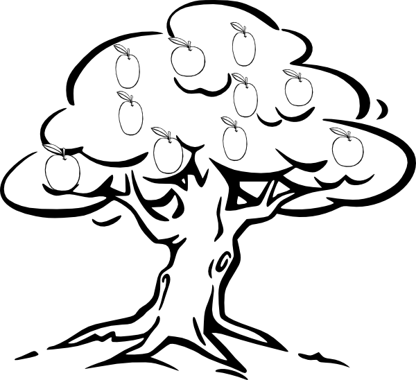 600x548 Mango Tree Clipart Black And White