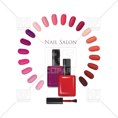 400x400 Nail Beauty Salon Background. Manicure Nails Polished Sign Set