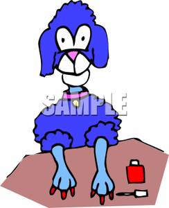 244x300 Art Image A Blue Poodle With Pink Nails And A Bottle Of Nail Polish