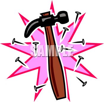 350x344 Cartoon Hammer And Nails