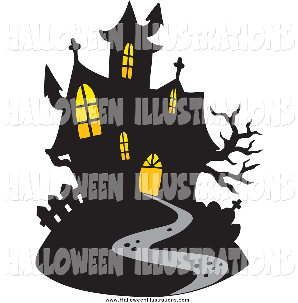 1024x1044 Clip Art Of A Haunted Mansion With Lights In The Windows By