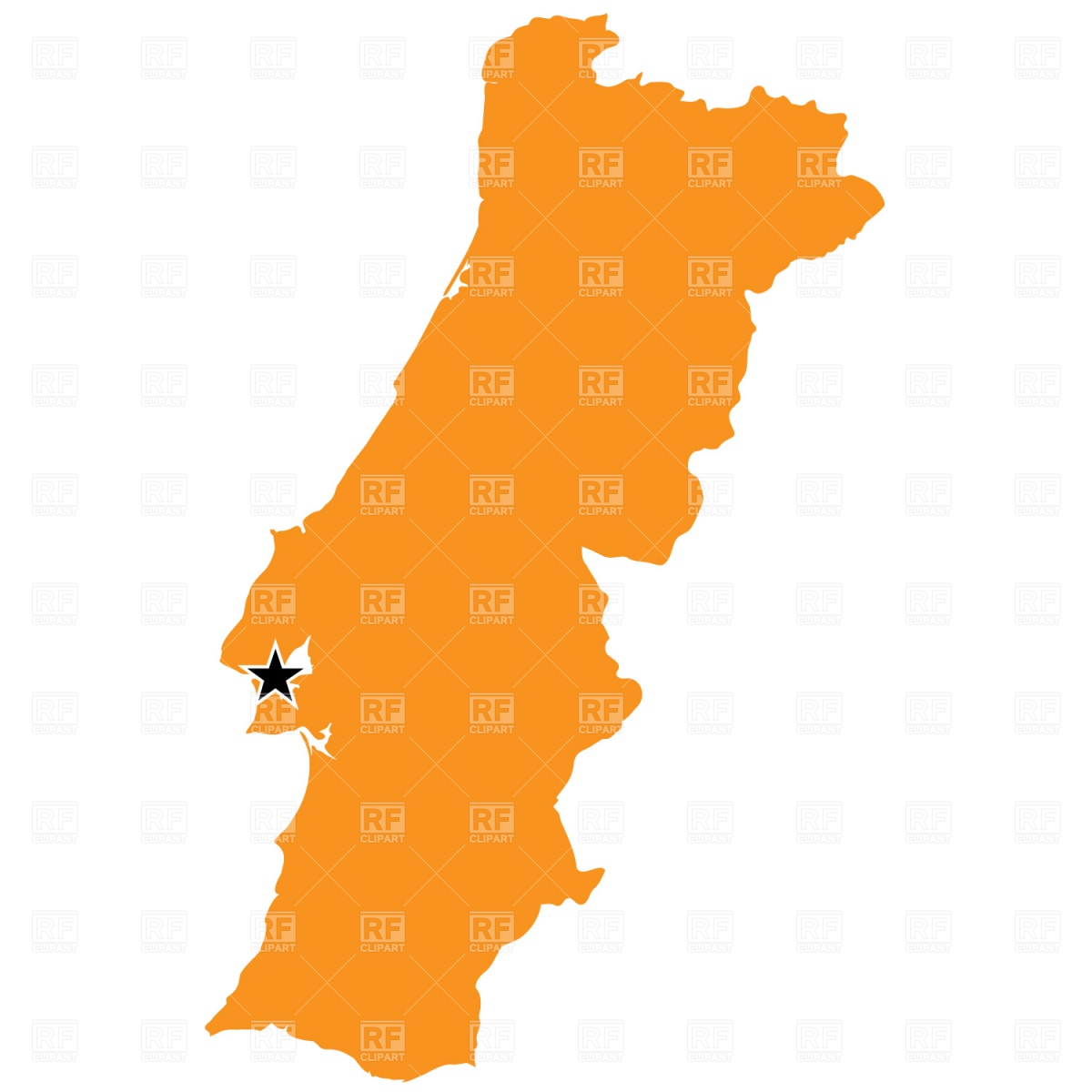 1200x1200 Portugal Map Outline Royalty Free Vector Clip Art Image