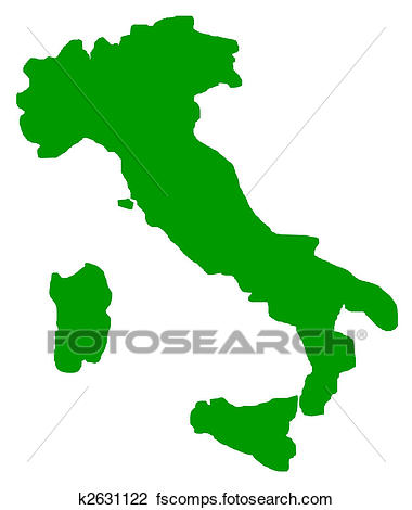 380x470 Clip Art Of Italy Map Outline K2631122