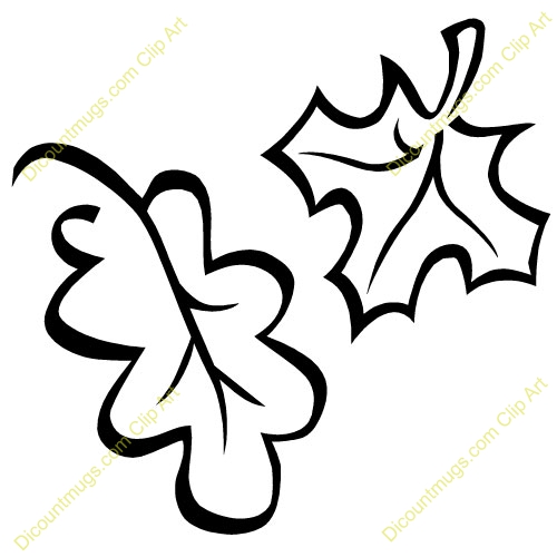 500x500 Clip Art Fall Leaves Black And White