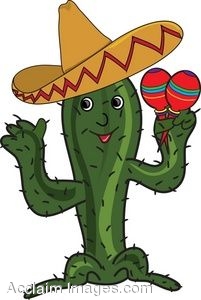 201x300 Clip Art Of A Cactus Holding Maracas