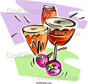300x285 Native Drums And Maracas Vector Clip Art