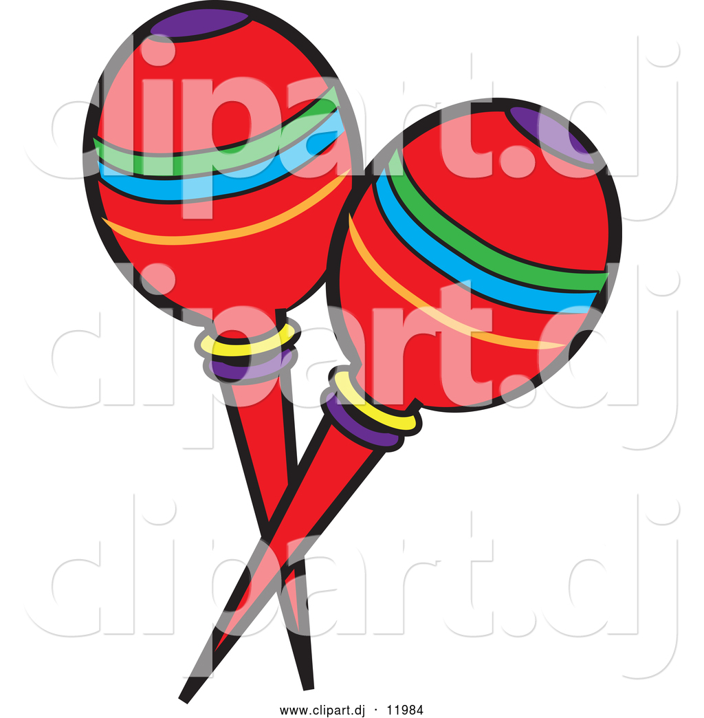 1024x1044 Cartoon Vector Clipart Of Mexican Maracas By Pams Clipart