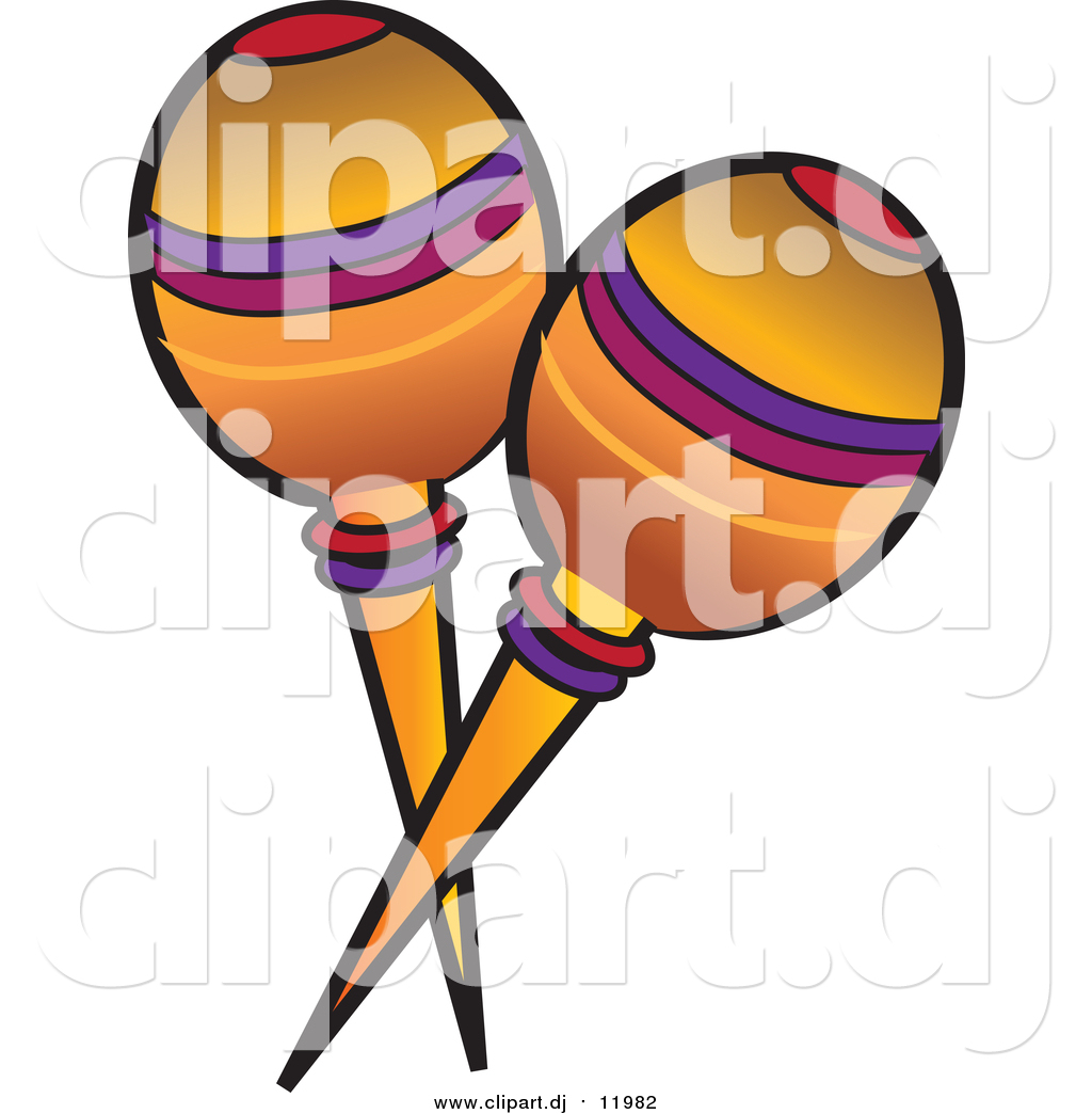 1024x1044 Cartoon Vector Clipart Of Orange Mexican Maracas By Pams Clipart