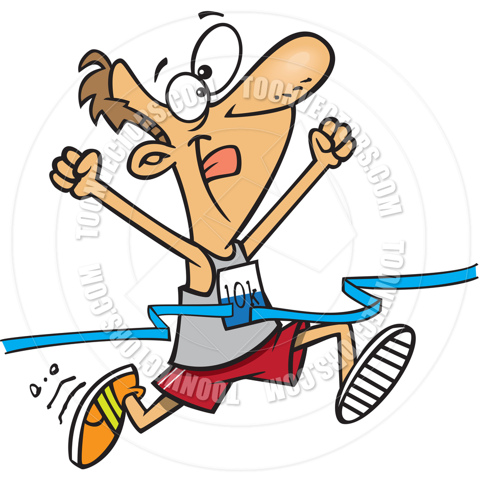 940x940 Cartoon Man Finishing Marathon By Ron Leishman Toon Vectors Eps