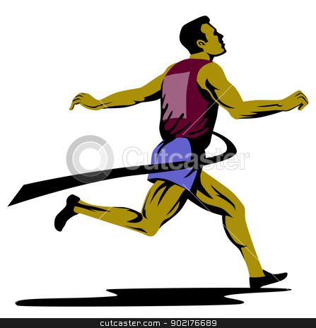 447x464 Runner Finish Line Clipart
