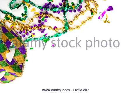 450x320 Mardi Gras Gold Mask Of Green And Purple Feathers On A Purple