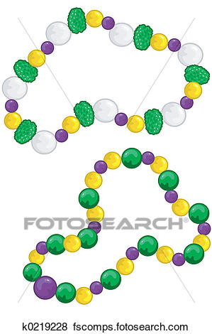 299x470 Stock Illustration Of Colorful Mardi Gras Beads K0219228