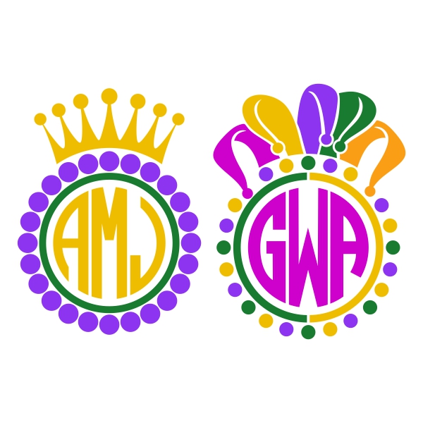 600x600 Mardi Gras Decor Border Cuttable Design