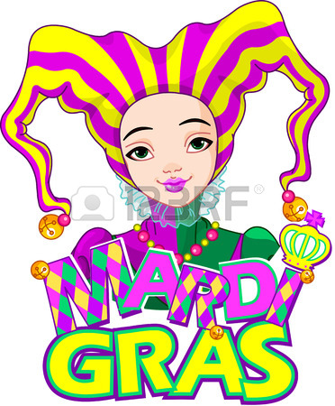 372x450 Mardi Gras Type Treatment With Crown Royalty Free Cliparts