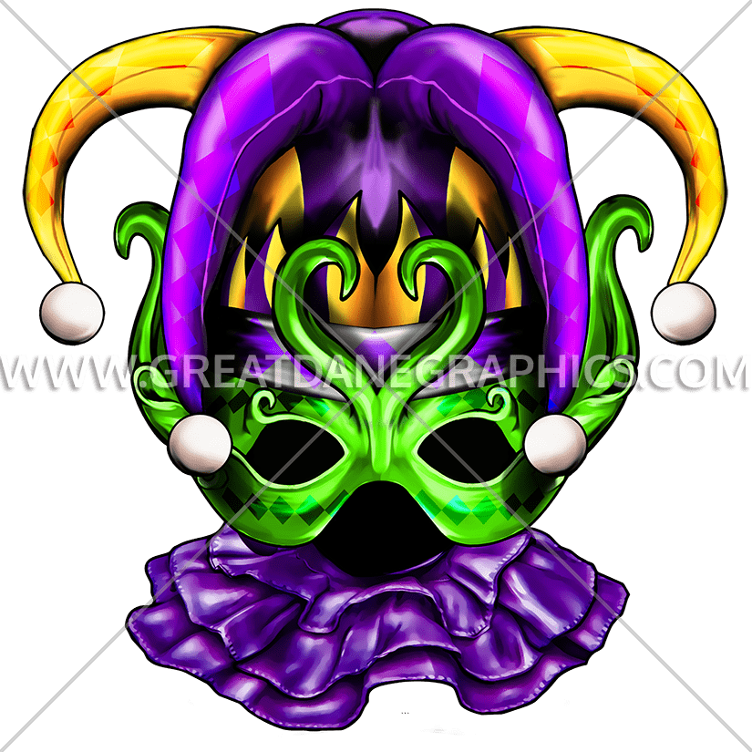 825x825 Mardi Gras Jester Mask Production Ready Artwork For T Shirt Printing