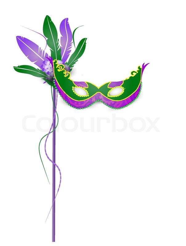 604x800 Mardi Gras Mask Isolated On White Background Stock Vector
