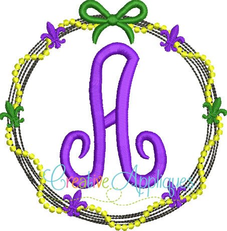 453x461 Mardi Gras Monogram Embroidery Alphabet Creative Appliques