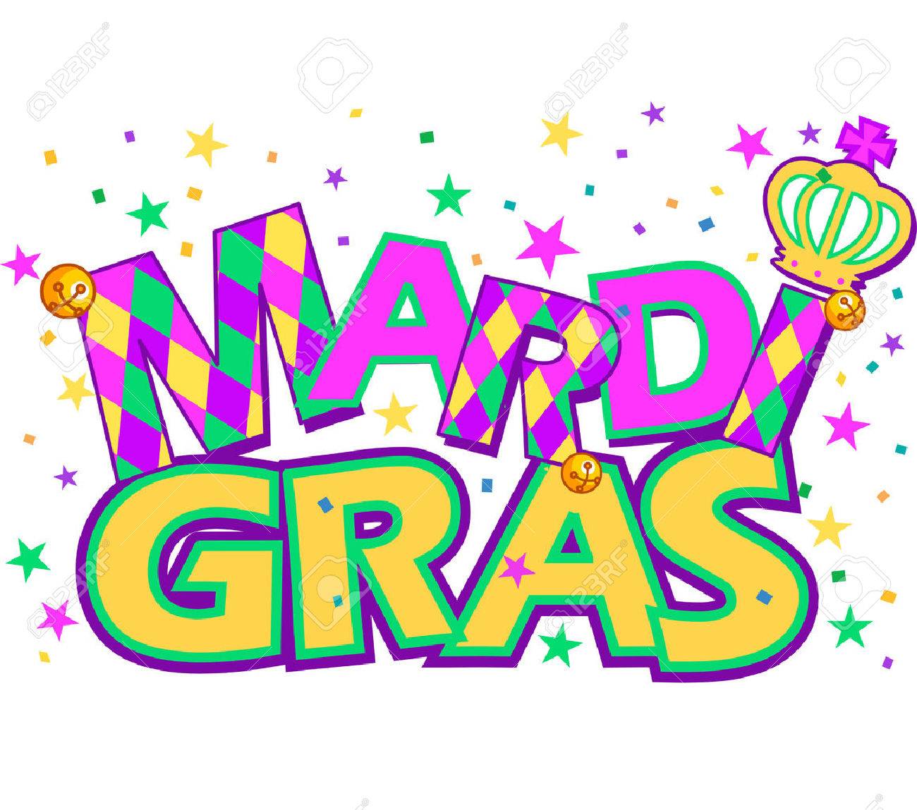 1300x1149 Mardi Gras Type Treatment With Crown Royalty Free Cliparts