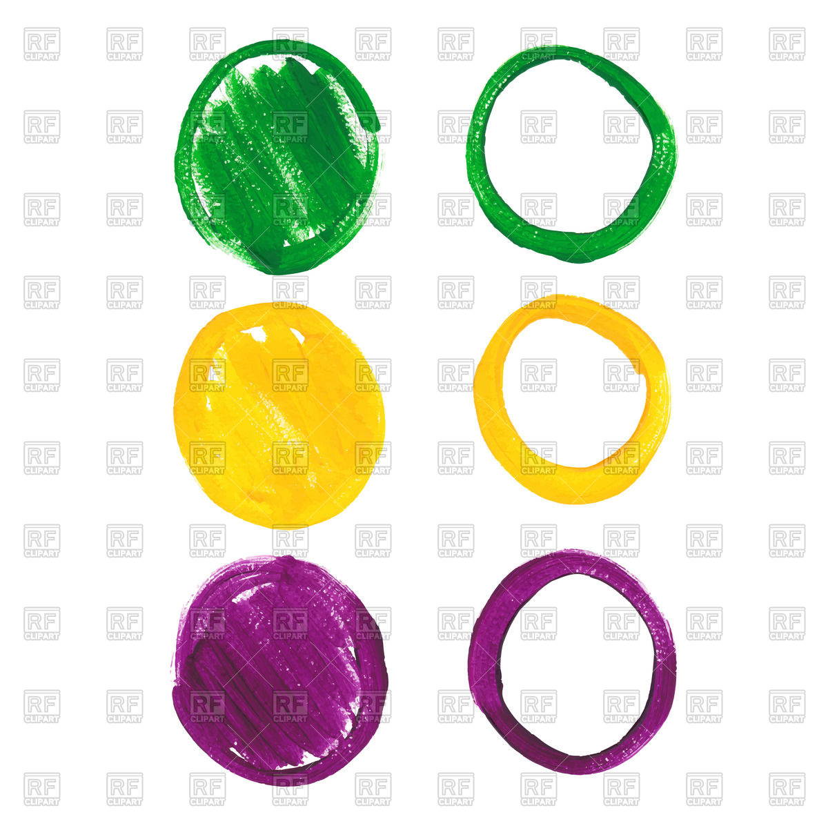 1200x1200 Mardi Gras Acrylic Circles Royalty Free Vector Clip Art Image
