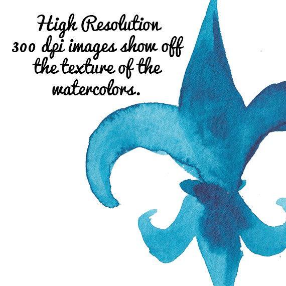 570x570 Watercolor Fleur De Lis Mardi Gras Digitalpresscreations
