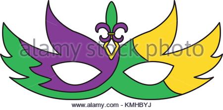 450x223 Mardi Gras Glitter Mask With Fleur De Lis Carnival Stock Vector
