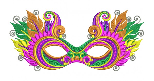 600x315 Mardi Gras Mask With Fancy Feathers And Ornaments Filled Machine