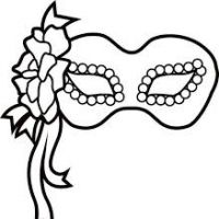 200x200 Mardi Gras Mask Drawing
